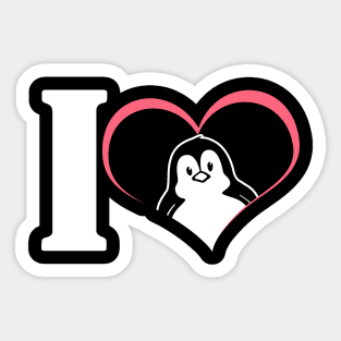 'I Love Penguins' Cute Penguin Seabird Gift Sticker